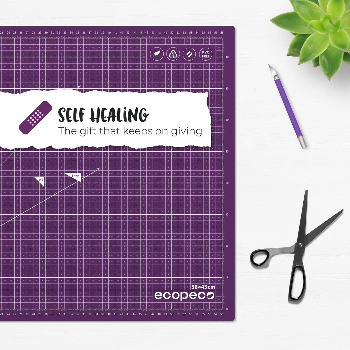 METRIC ecopeco® Berry Bliss Self-Healing, Reversible Eco Cutting Mat