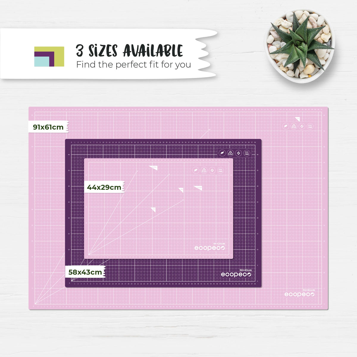 METRIC ecopeco® Berry Bliss Self-Healing, Reversible Eco Cutting Mat