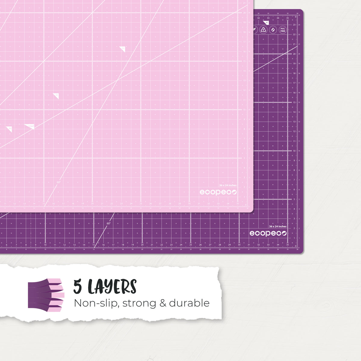 ecopeco® Berry Bliss Self-Healing, Reversible Eco Cutting Mat