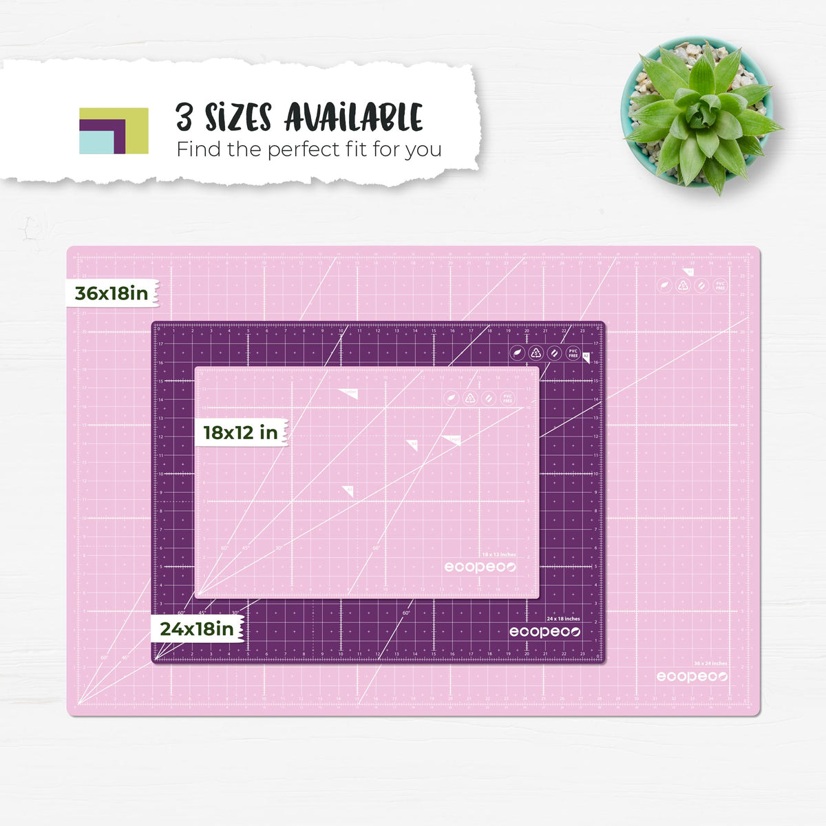 ecopeco® Berry Bliss Self-Healing, Reversible Eco Cutting Mat