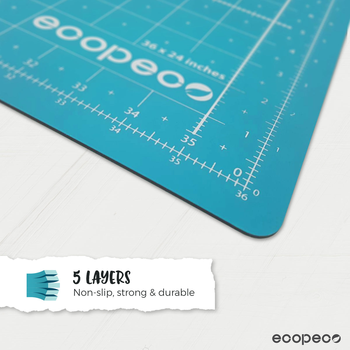 METRIC ecopeco® Quetzal Blue Self-Healing, Reversible Eco Cutting Mat