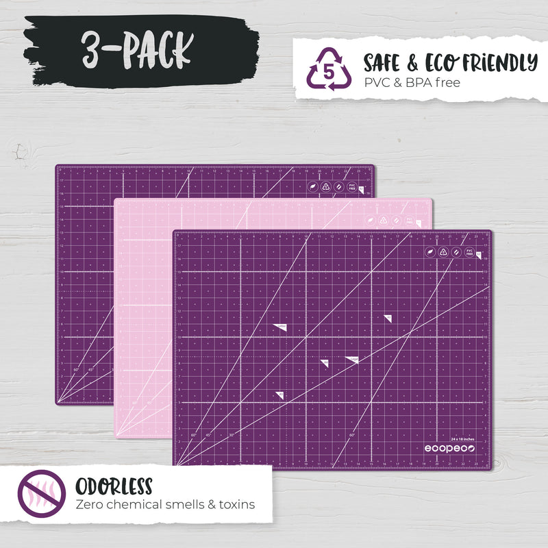 ecopeco® Berry Bliss 3 Pack Self-Healing, Reversible Eco Cutting Mats