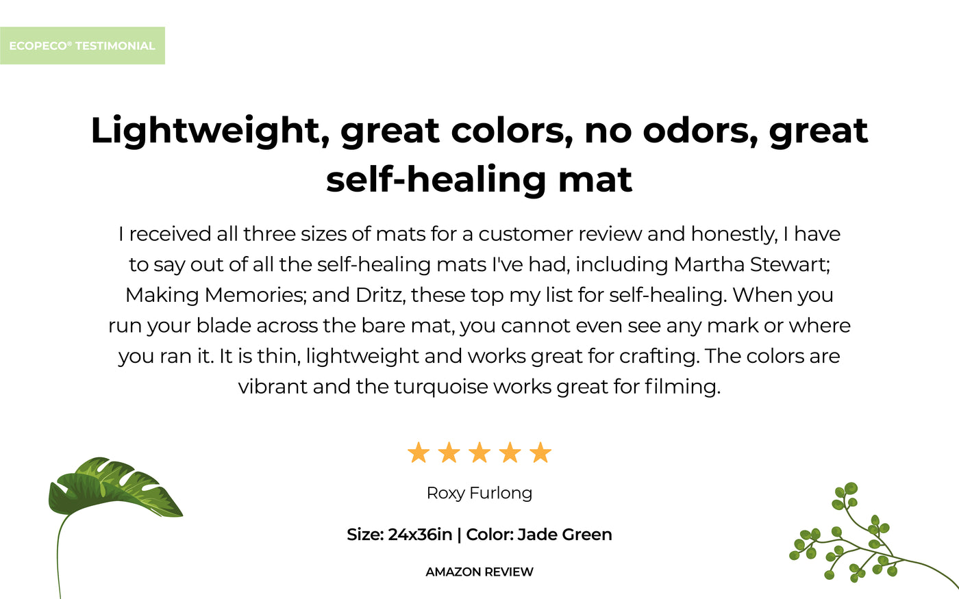 ecopeco® Jade Green Self-Healing, Reversible Eco Cutting Mat