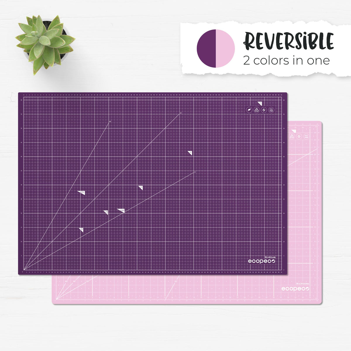 METRIC ecopeco® Berry Bliss Self-Healing, Reversible Eco Cutting Mat