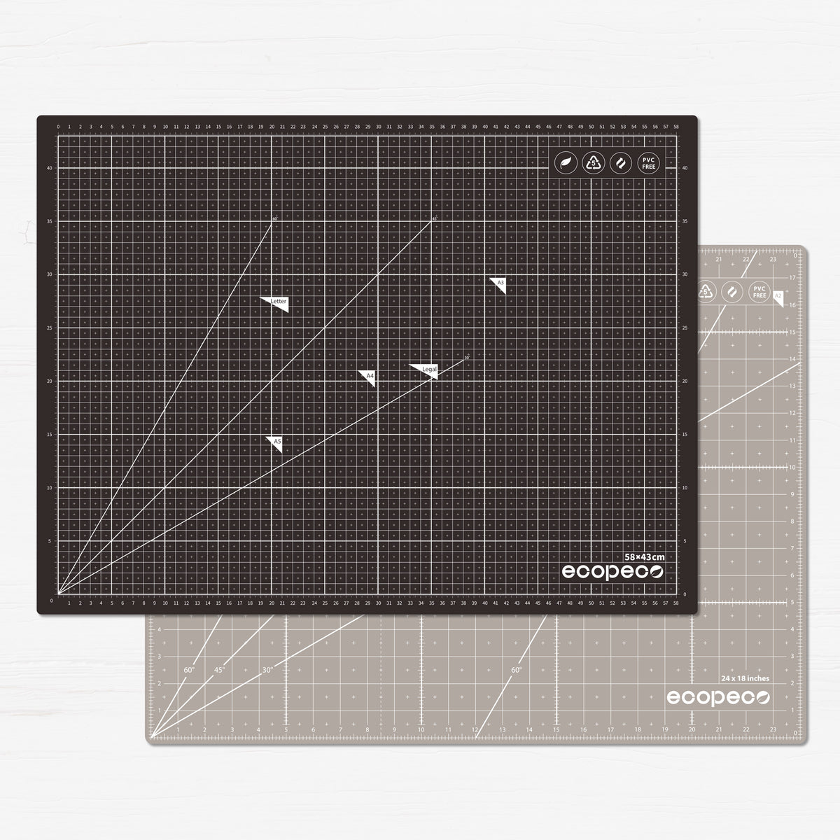 METRIC ecopeco® Mocha Brown Self-Healing, Reversible Eco Cutting Mat