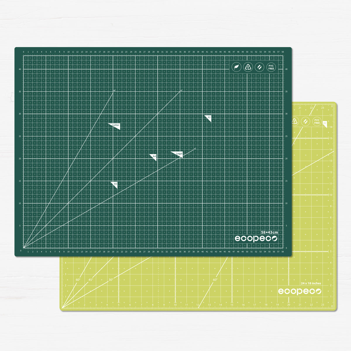 METRIC ecopeco® Jade Green Self-Healing, Reversible Eco Cutting Mat