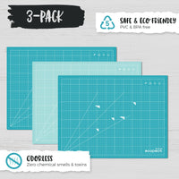 METRIC ecopeco® Quetzal Blue 3-Pack Self-Healing, Reversible Eco Cutting Mats