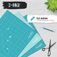 METRIC ecopeco® Quetzal Blue 3-Pack Self-Healing, Reversible Eco Cutting Mats