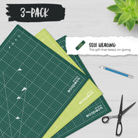 METRIC ecopeco® Jade Green 3-Pack Self-Healing, Reversible Eco Cutting Mats