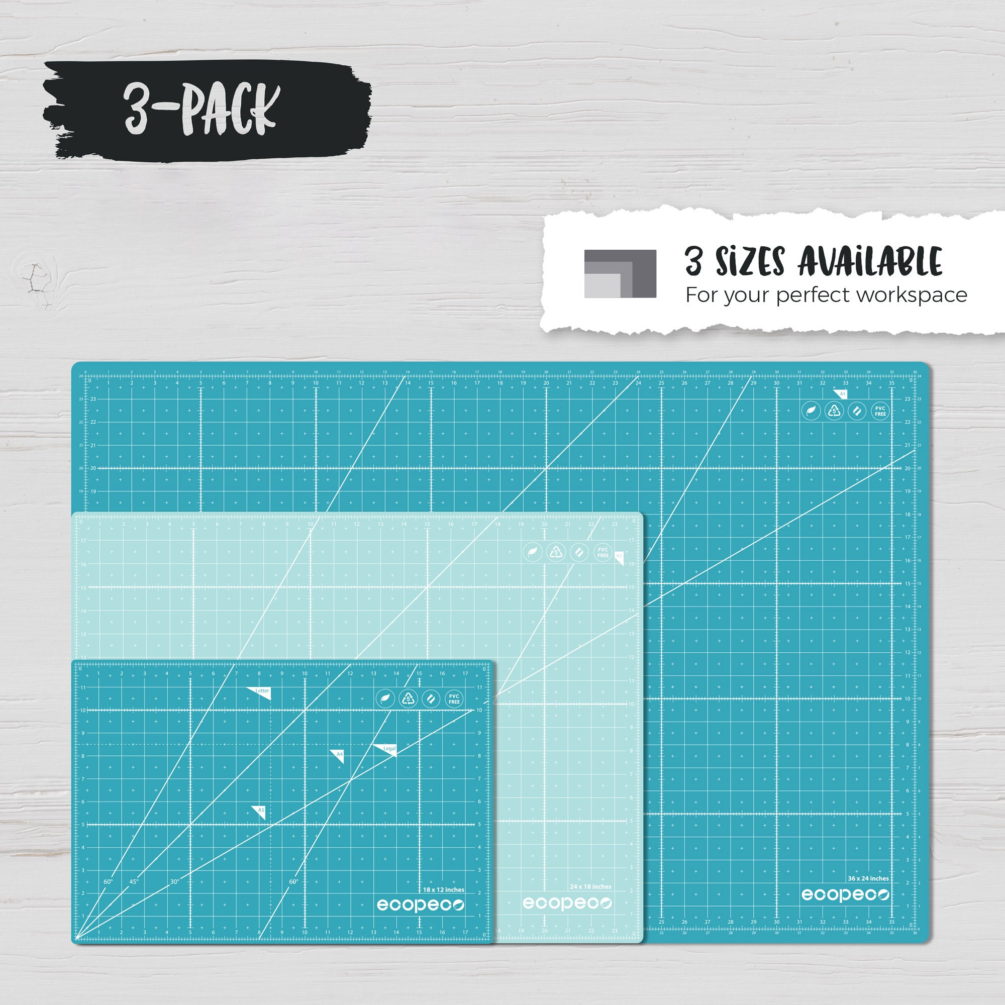 Self-Healing CUTTING MATS - Choose a sizes! Reversible Inches