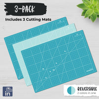 ecopeco® Quetzal Blue 3 Pack Self-Healing, Reversible Eco Cutting Mats