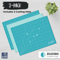 METRIC ecopeco® Quetzal Blue 3-Pack Self-Healing, Reversible Eco Cutting Mats