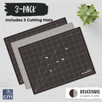 METRIC ecopeco® Mocha Brown 3-Pack Self-Healing, Reversible Eco Cutting Mats