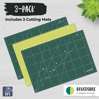 ecopeco® Jade Green 3 Pack Self-Healing, Reversible Eco Cutting Mats