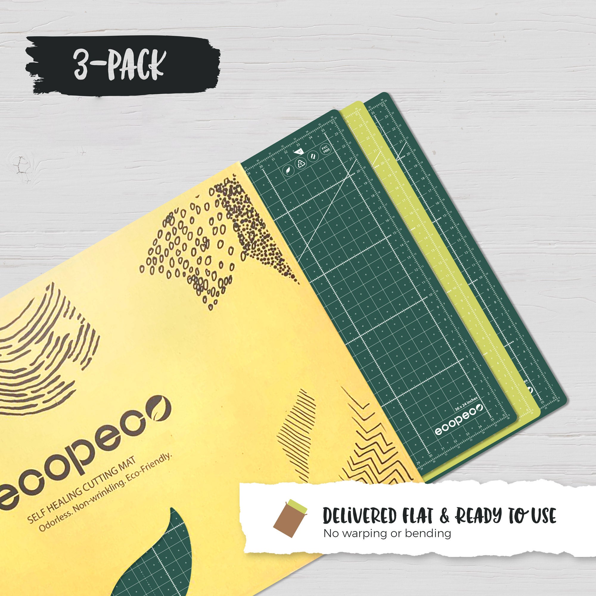 ecopeco® Jade Green 3 Pack Self-Healing, Reversible Eco Cutting