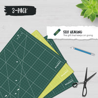 ecopeco® Jade Green 3 Pack Self-Healing, Reversible Eco Cutting Mats