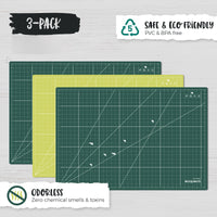 ecopeco® Jade Green 3 Pack Self-Healing, Reversible Eco Cutting Mats