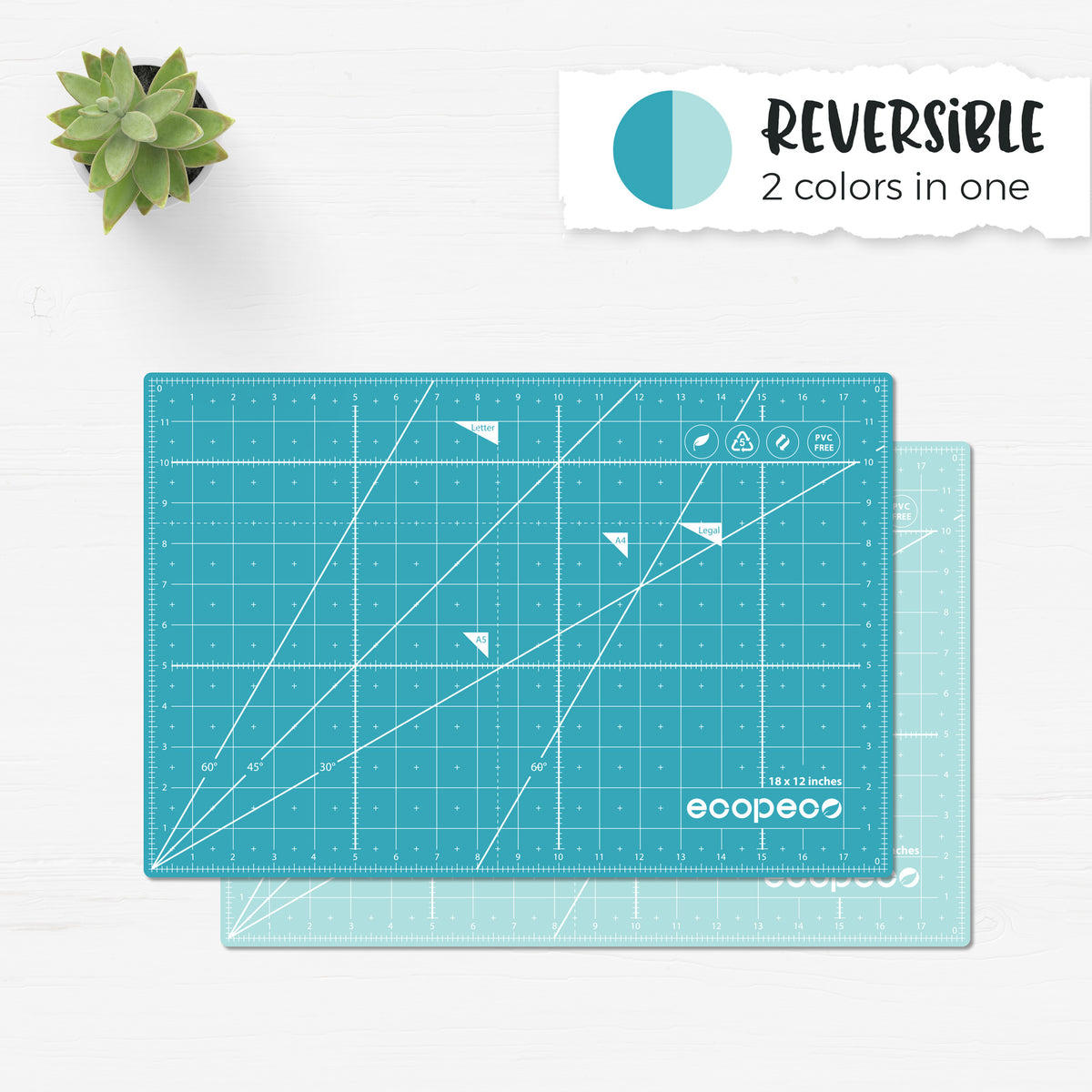 [Jade Green] ecopeco Self-Healing, Reversible Eco Cutting Mats