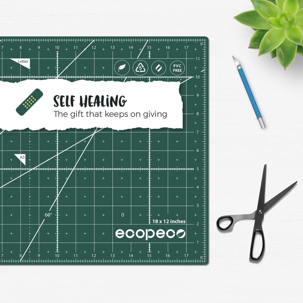 [Jade Green] ecopeco Self-Healing, Reversible Eco Cutting Mats